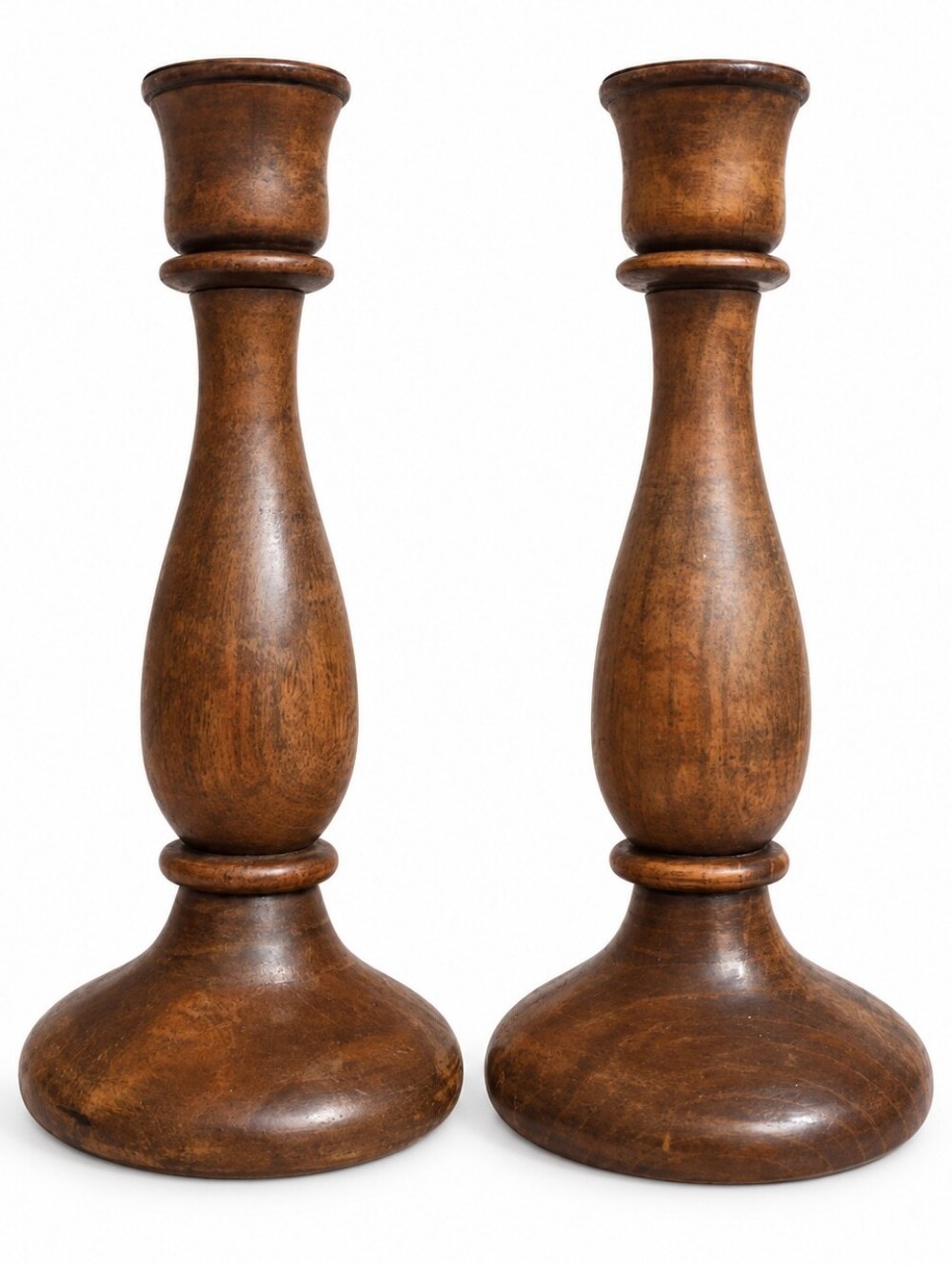 Vintage Wooden Candlestick Holders